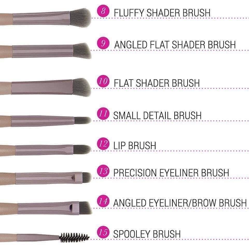 BH cosmetics lavish elegance 15 brush set with cosmetic bag