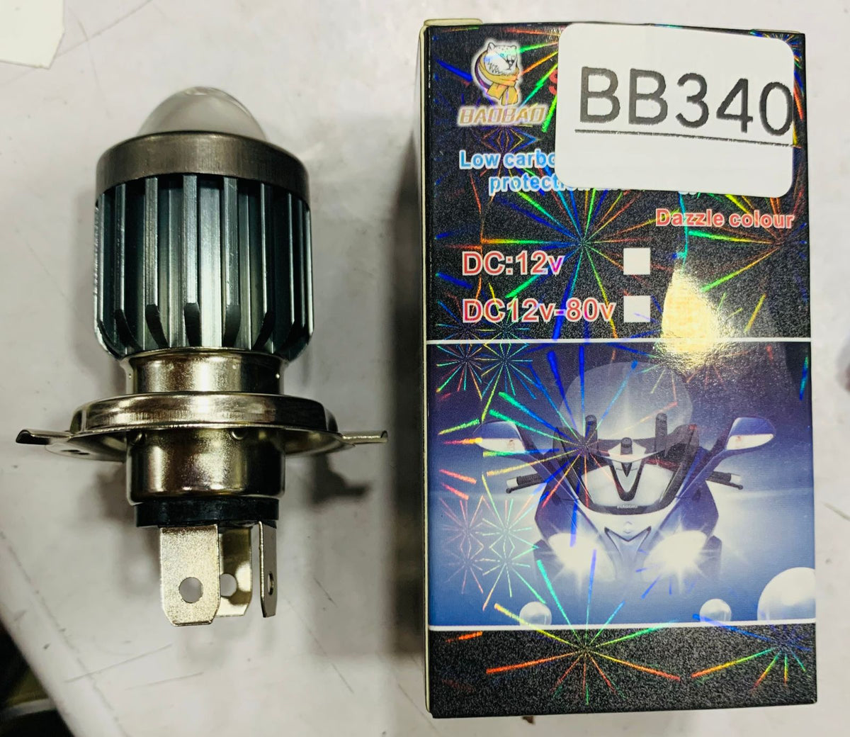 H4 Motorcycle Mini LED Projector Headlight Bulbs Dual Colors White Yellow ATV Scooter E-Bikes Head Light Lamp