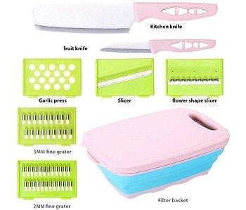 9 In 1 Multi-Functional Vegetable With Basket And Cutting Board