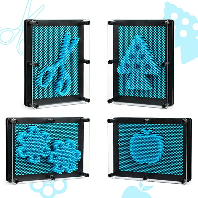 3D Pin Art Toy, Pin Art Board Pin Art Toy for Kids, Gifts Baby Girl Boy Gifts Fidget Toys(Blue)