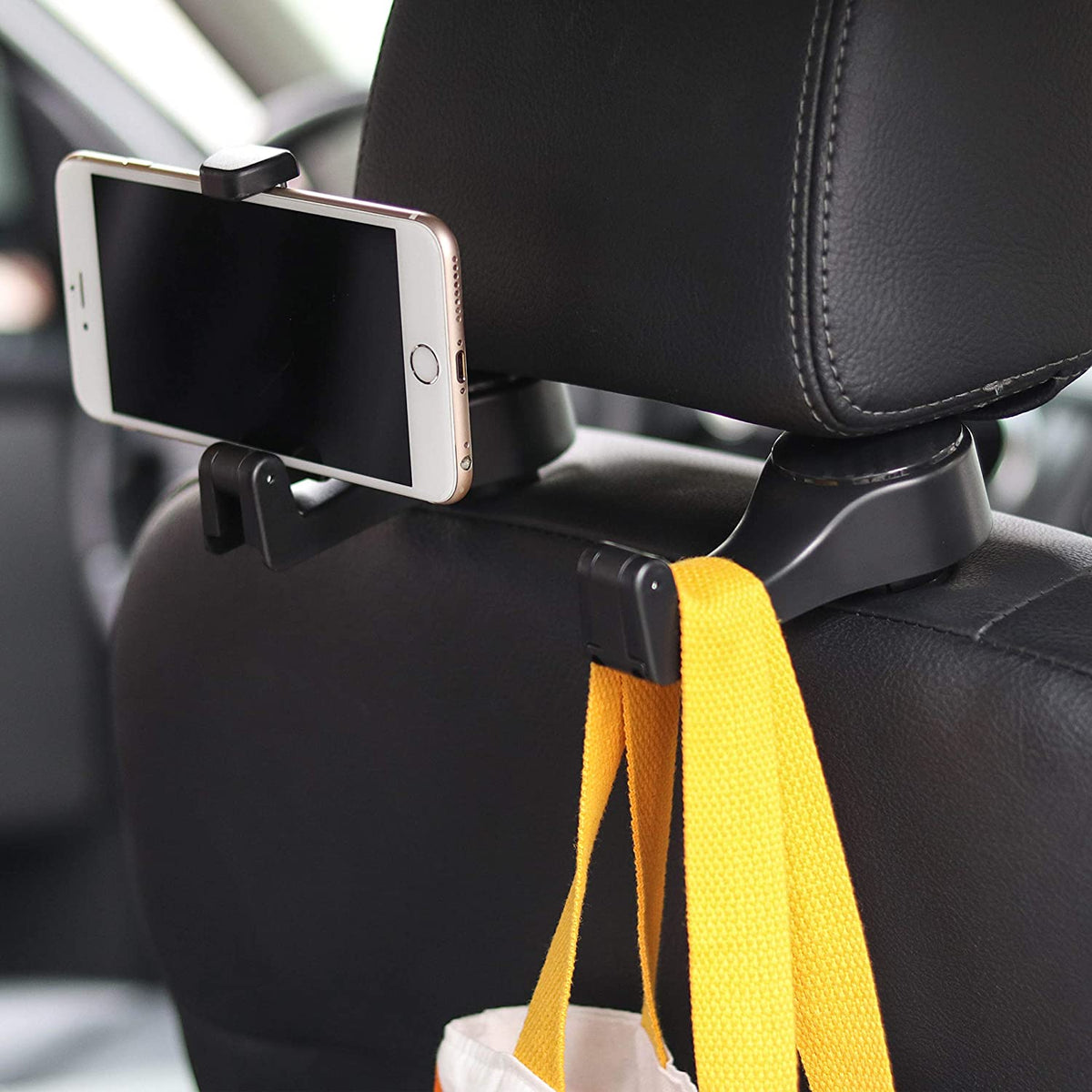 2 in 1 Car Headrest Hook with Phone Holder