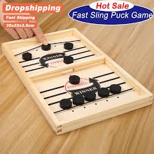 Funny Fast Sling Puck Game Paced SlingPuck Winner Board Family Games Toys Table Desktop Battle 2 in 1 Ice Hockey Game, Funny Classic Battle Board Games