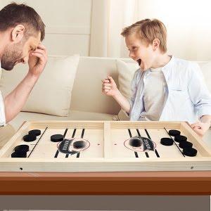 Funny Fast Sling Puck Game Paced SlingPuck Winner Board Family Games Toys Table Desktop Battle 2 in 1 Ice Hockey Game, Funny Classic Battle Board Games