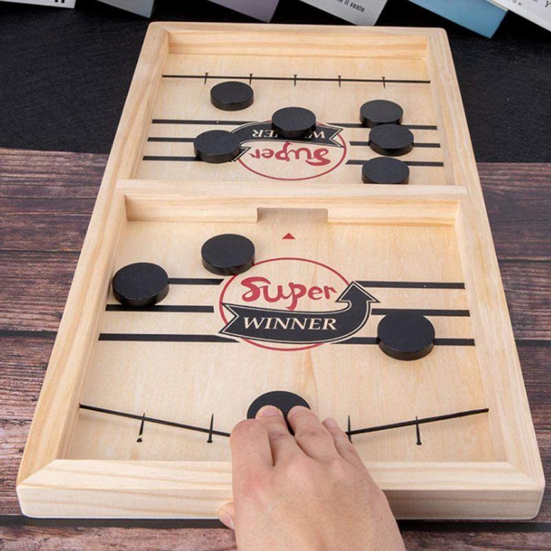 Funny Fast Sling Puck Game Paced SlingPuck Winner Board Family Games Toys Table Desktop Battle 2 in 1 Ice Hockey Game, Funny Classic Battle Board Games