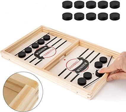 Funny Fast Sling Puck Game Paced SlingPuck Winner Board Family Games Toys Table Desktop Battle 2 in 1 Ice Hockey Game, Funny Classic Battle Board Games