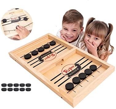 Funny Fast Sling Puck Game Paced SlingPuck Winner Board Family Games Toys Table Desktop Battle 2 in 1 Ice Hockey Game, Funny Classic Battle Board Games