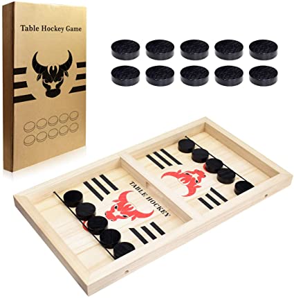 Funny Fast Sling Puck Game Paced SlingPuck Winner Board Family Games Toys Table Desktop Battle 2 in 1 Ice Hockey Game, Funny Classic Battle Board Games