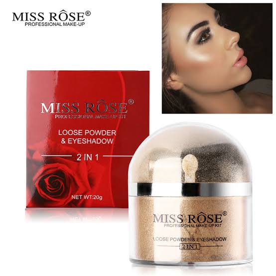 Miss Rose 2 In 1 Loose Powder Shinner And Eye Shadow ( Waterproof)