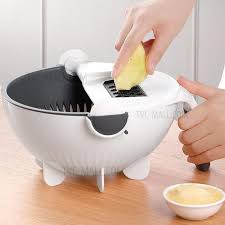 Multifunctional Rotate Vegetable Cutter With Drain Basket