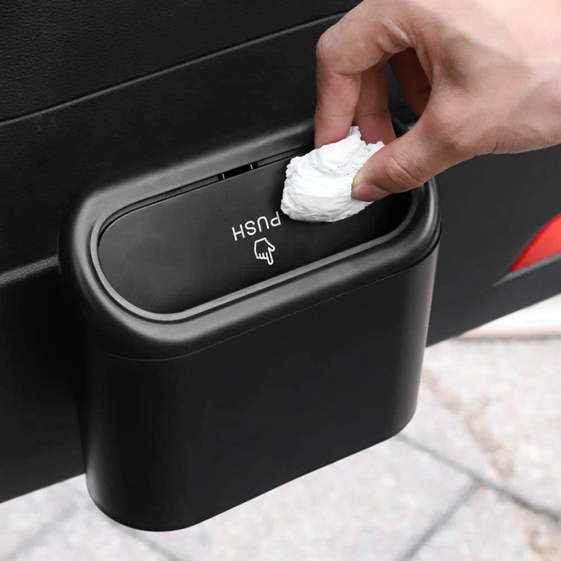 Car Trash Can with Lid Mini Vehicle Trash Bin