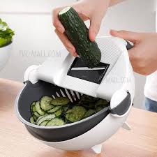 Multifunctional Rotate Vegetable Cutter With Drain Basket