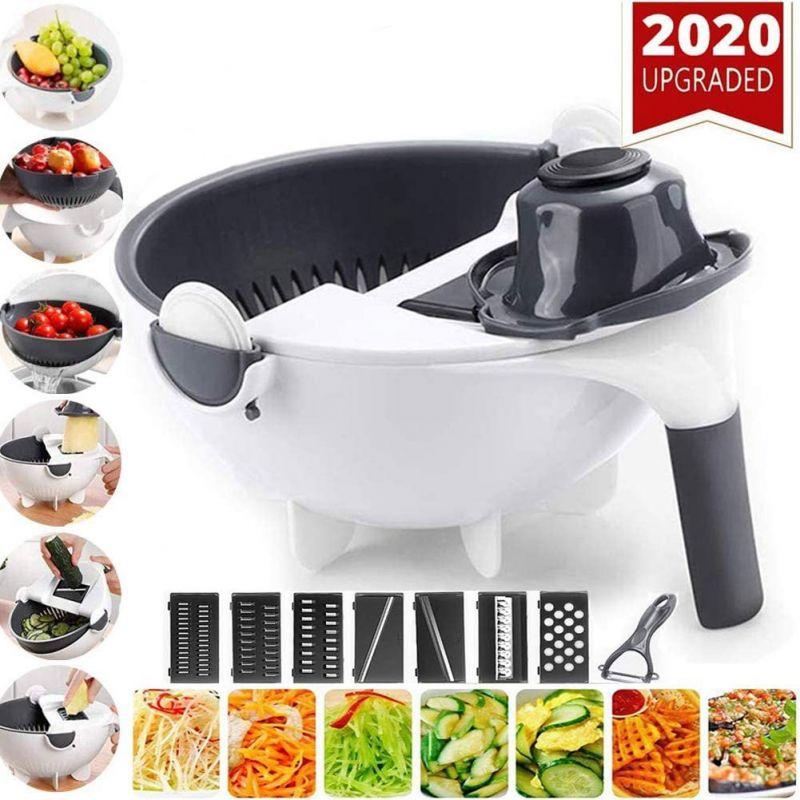 Multifunctional Rotate Vegetable Cutter With Drain Basket