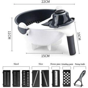 Multifunctional Rotate Vegetable Cutter With Drain Basket
