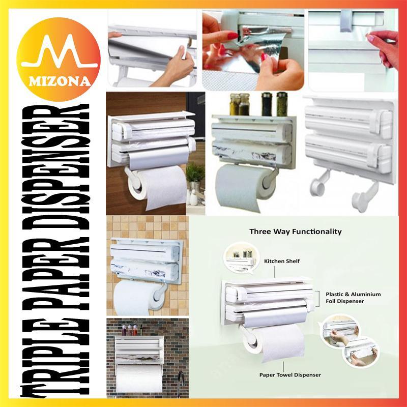3-In-1 Kitchen Paper Roll Dispenser Holder Rack Storage For Paper Towel