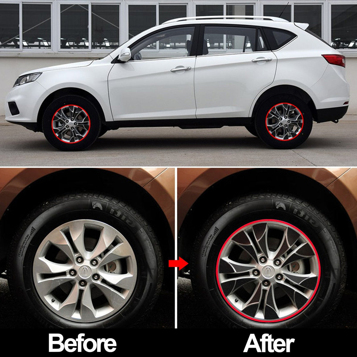 Reflective Car Rim Stripe Wheel Decal Tape Sticker 17 Inch