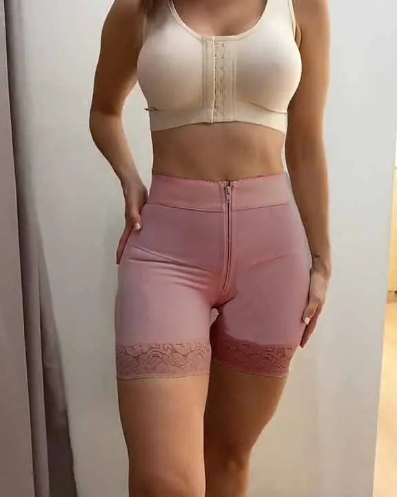 Internal Hooks Firm Compression Zipper Butt Lift Peahcy Shaper Shorts