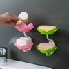 Wall-Mounted Drain Soap Box Double Layer Flower Shaped