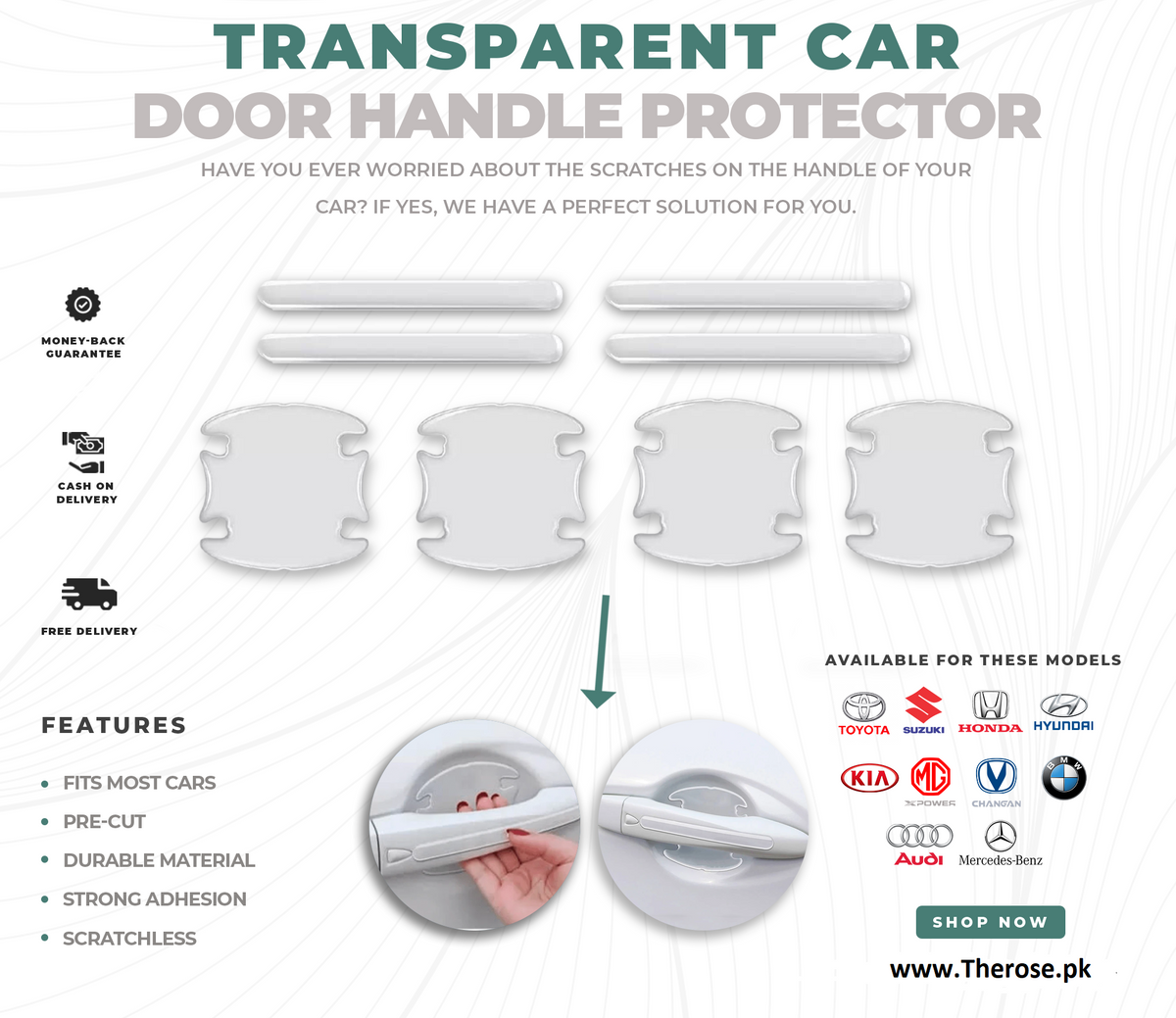 Transparent Car Door Handle Protector