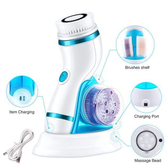 4 In 1 Ultrasonic Electric Facial Cleansing Brush Massager