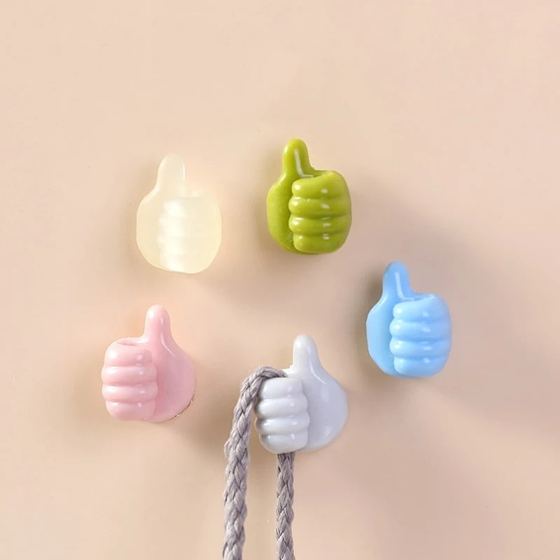 Creative Thumbs Up Shape Wall Hook Clip Holder Kitchen Barthroom Adhesive