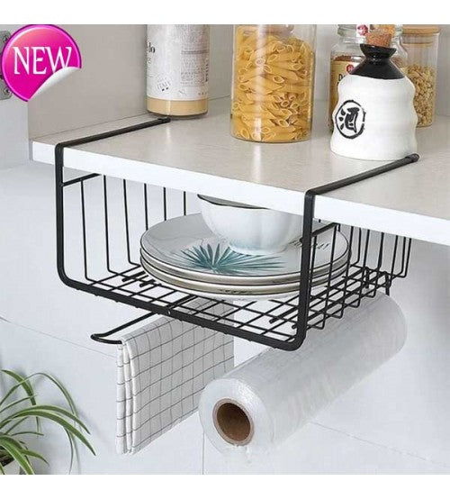 Multifunctional Storage Basket Kitchen Storage Rack Under Cabinet Storage Shelf Basket Wire Rack Organizer