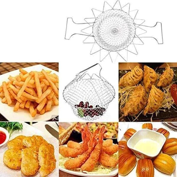 Fry Basket Stainless Steel Frying Basket Useful Drain Basket