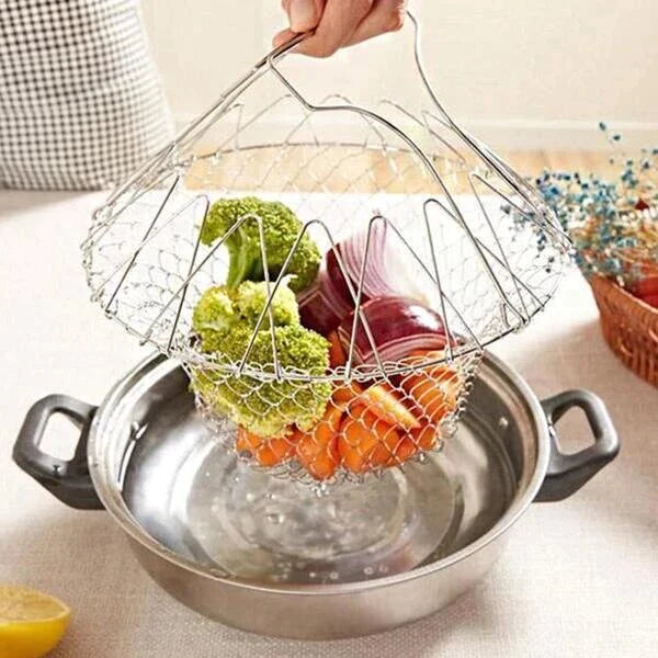 Fry Basket Stainless Steel Frying Basket Useful Drain Basket