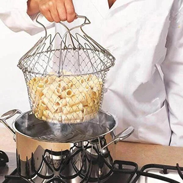 Fry Basket Stainless Steel Frying Basket Useful Drain Basket