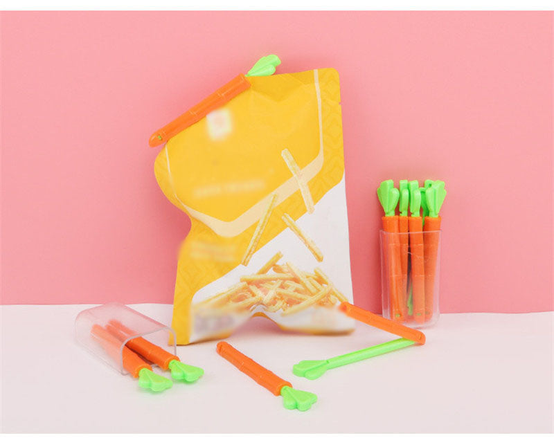 5PCS Food Bags Sealing Clips Cartoon Orange Carrot Shape