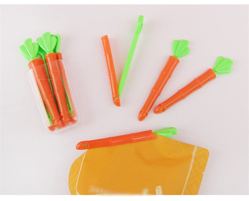 5PCS Food Bags Sealing Clips Cartoon Orange Carrot Shape