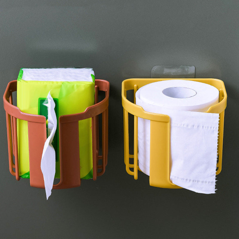Bathroom Wall-mounted Draw Paper Rack Punch-free Storage Basket