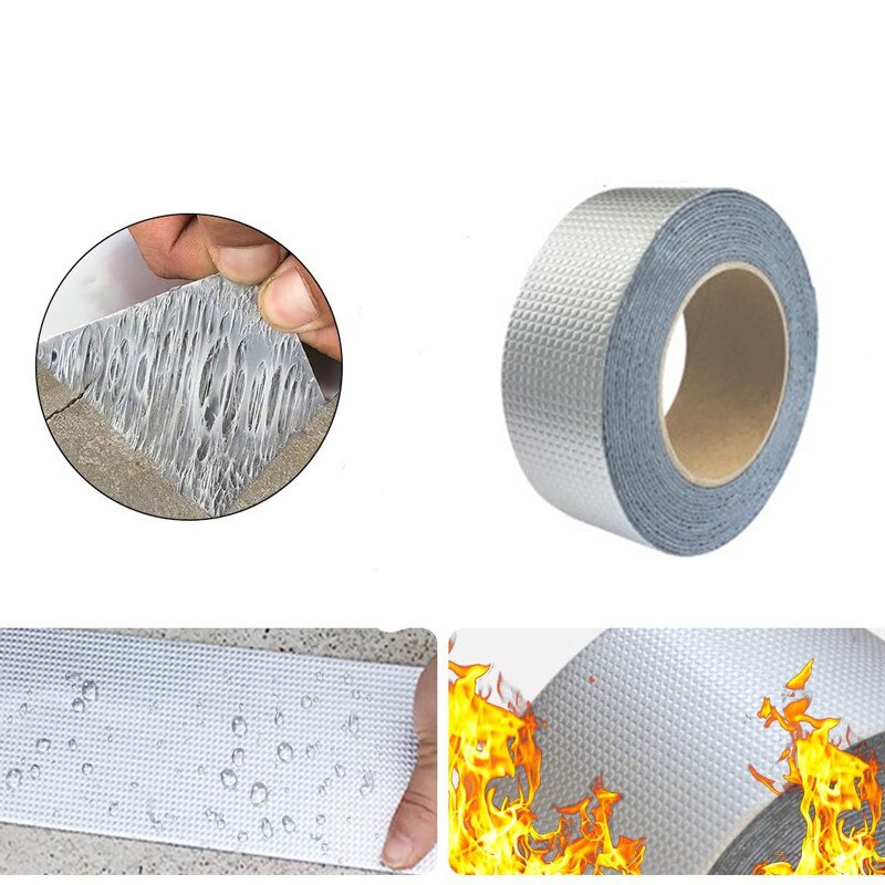 Aluminum Foil Butyl Rubber Tapes Self Adhesive Waterproof Tape (5 Meter)