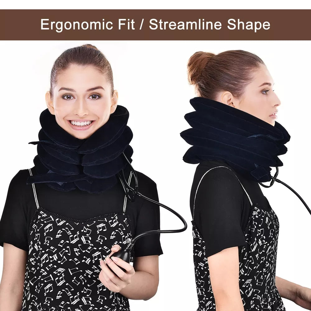 Inflatable Air Neck Cervical Collar Pillow Pain Stress Relief