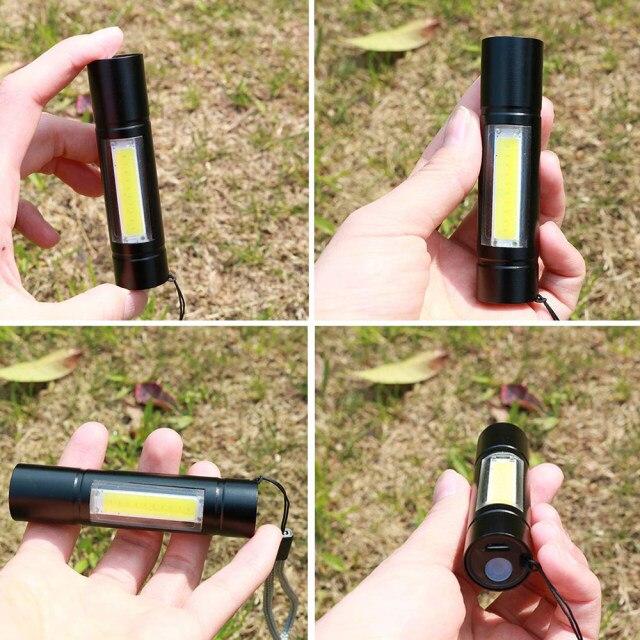 LED Rechargeable Flashlight Zoom able 3 Modes USB Charging Torch