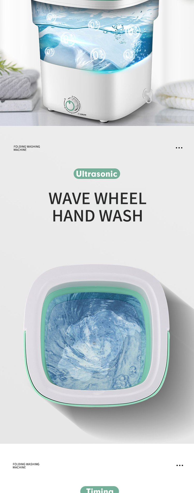 Mini folding washing machine portable travel multi-function