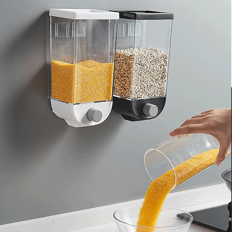 Kitchen Food Storage Container Cereal Dispenser Oatmeal Wall Mounted