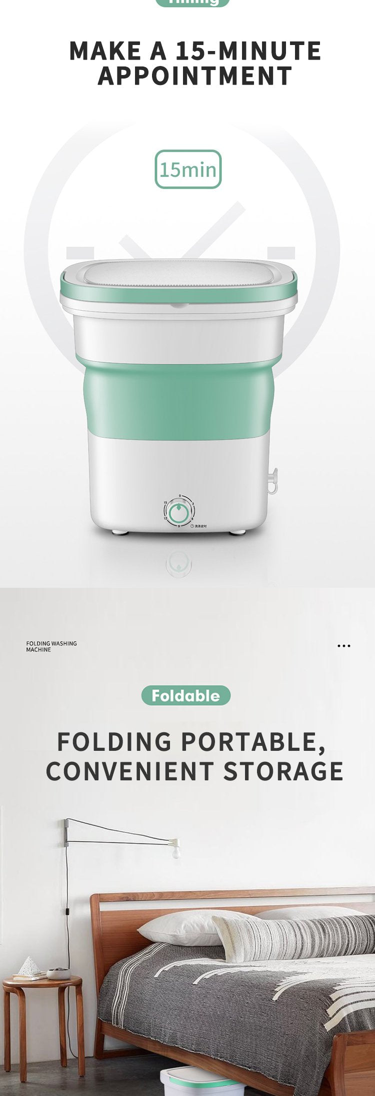 Mini folding washing machine portable travel multi-function