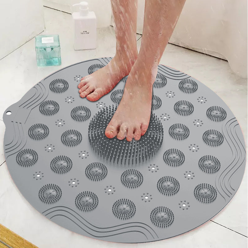 Silicone Bathroom Non-Slip Massage Floor Matt ( Random Colors )