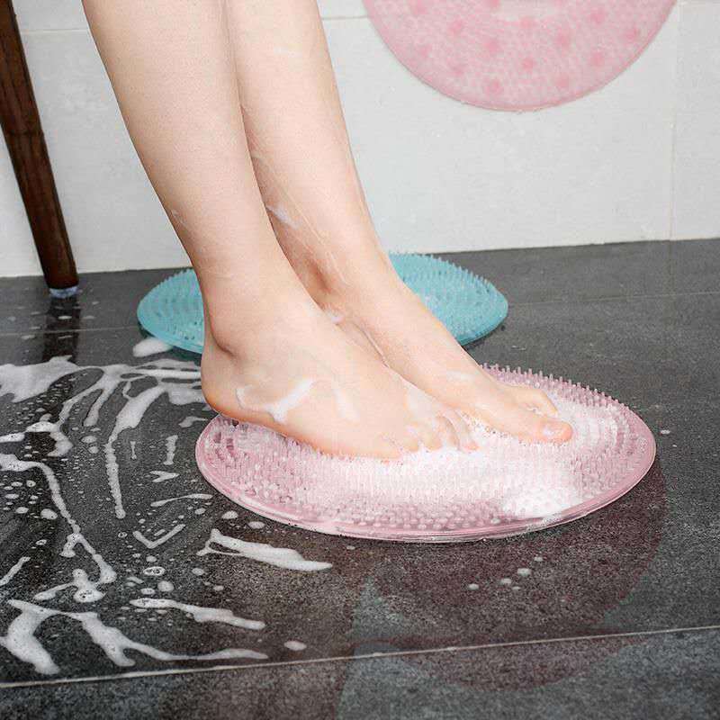 Silicone Bathroom Non-Slip Massage Floor Matt ( Random Colors )