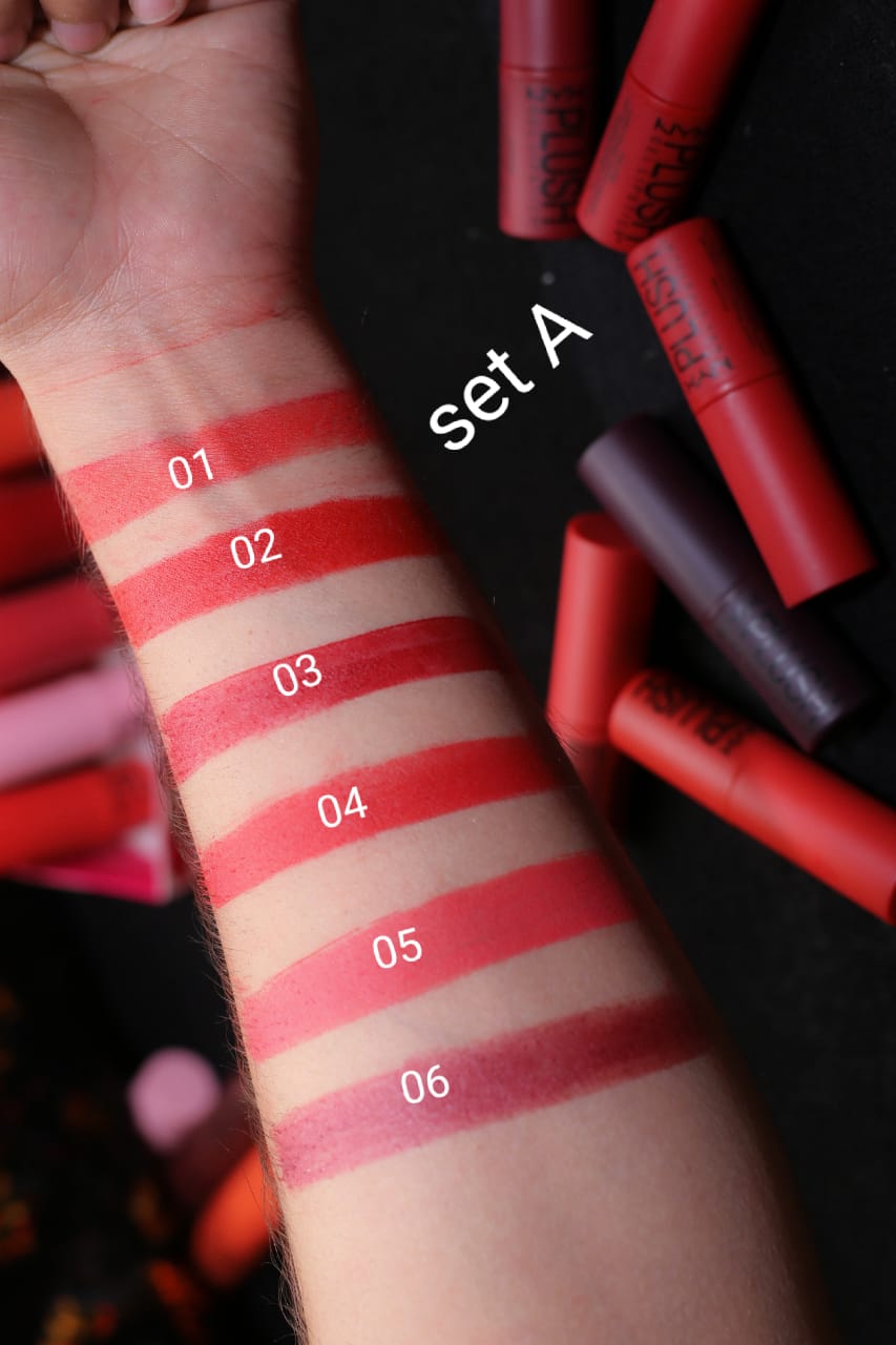 NYX MATTE PLUSH LIPSTICK PACK OF SIX (06