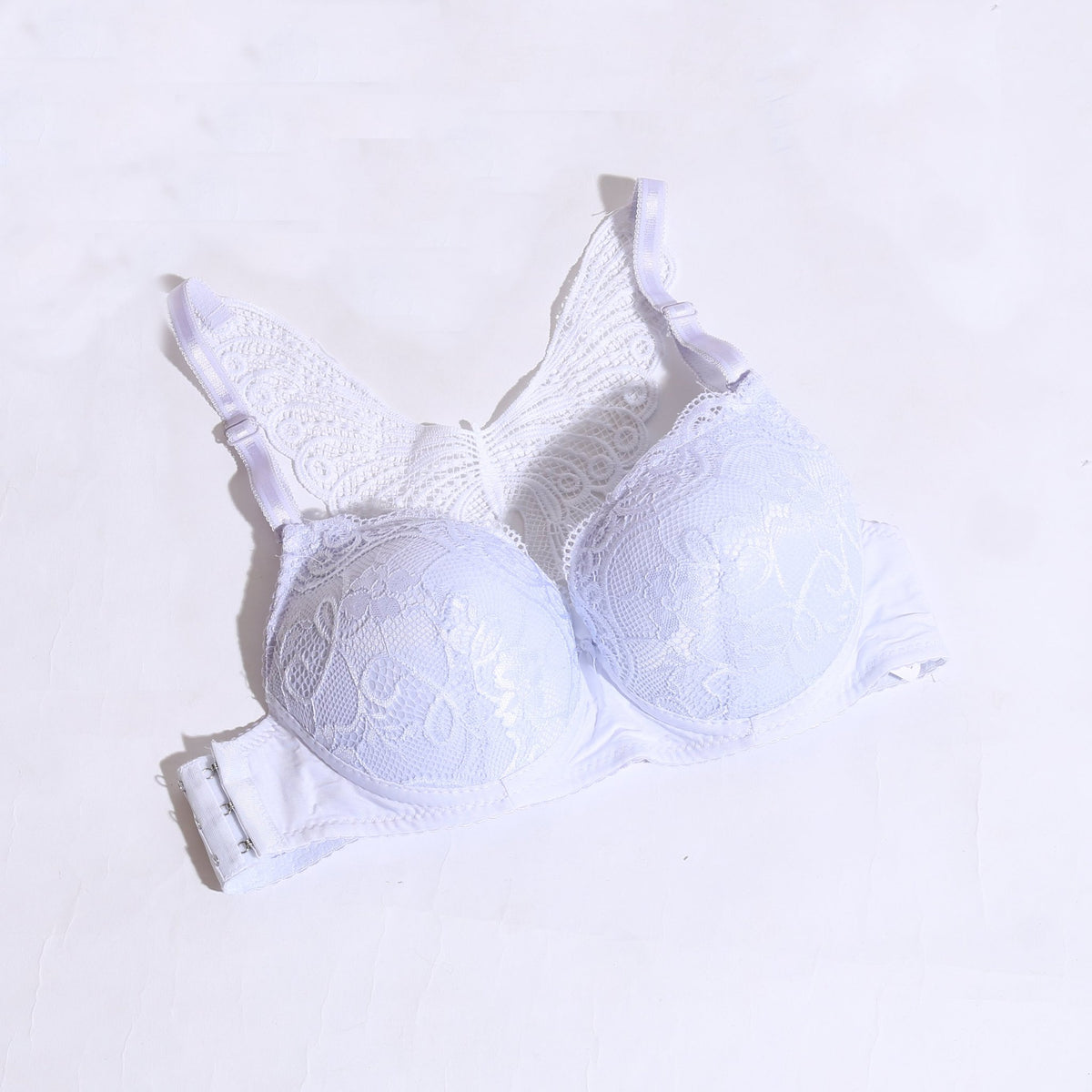 COMFORTABLE PUSH-UP PADDED BRA SET - WHITE ( 1032 )