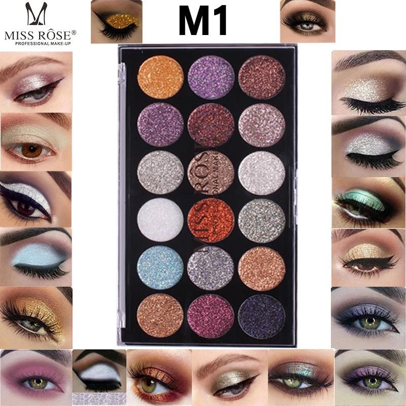 MISS ROSE 18-COLOR SEQUIN GLITTER EYESHADOW PALETTE