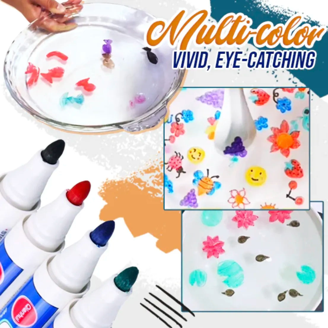 12 Color Magical Water Painting Pen with Ceramic Spoon