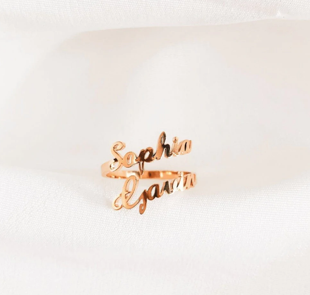 PERSONALIZED NAME RING, 24K GOLD