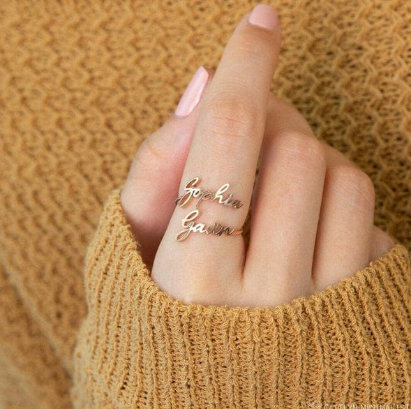 PERSONALIZED NAME RING, 24K GOLD