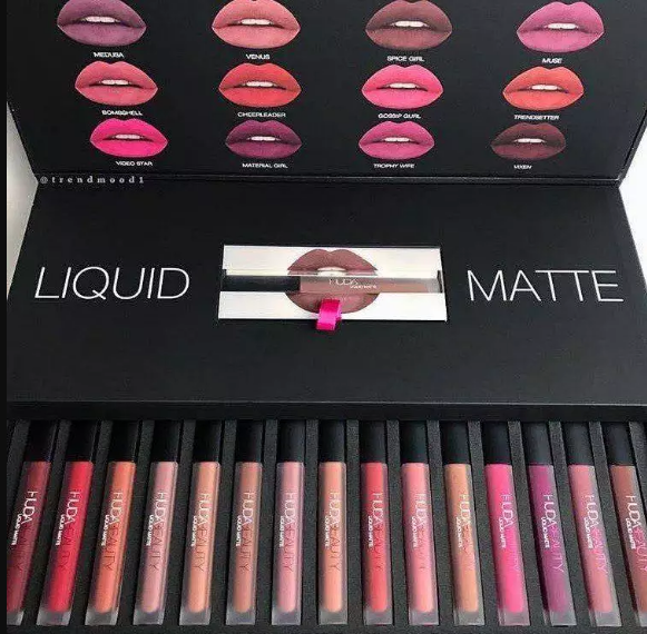 Huda Beauty Liquid Matte Lipstick & Lip Gloss Tray (Set Of 12)