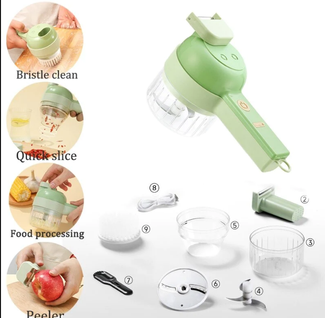 4 IN 1 Handheld Electric Vegetable Cutter Set