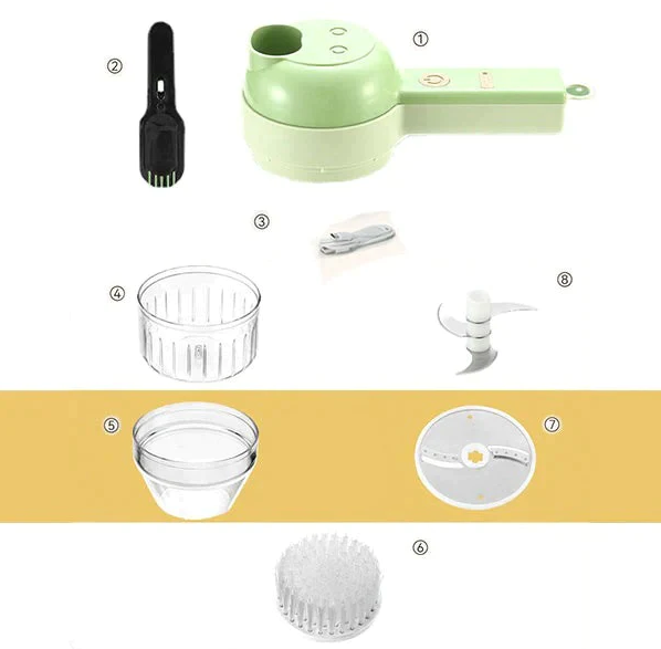 4 IN 1 Handheld Electric Vegetable Cutter Set