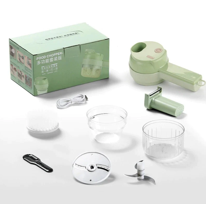 4 IN 1 Handheld Electric Vegetable Cutter Set