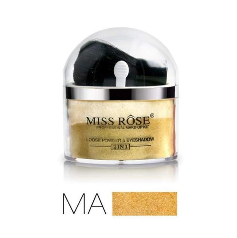 Miss Rose 2 In 1 Loose Powder Shinner And Eye Shadow ( Waterproof)